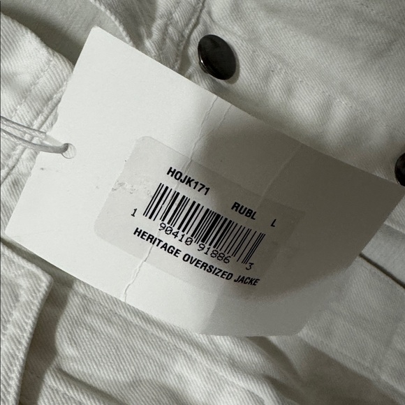 Frame  Heritage Oversized Denim Jacket White Size L - Picture 3 of 5